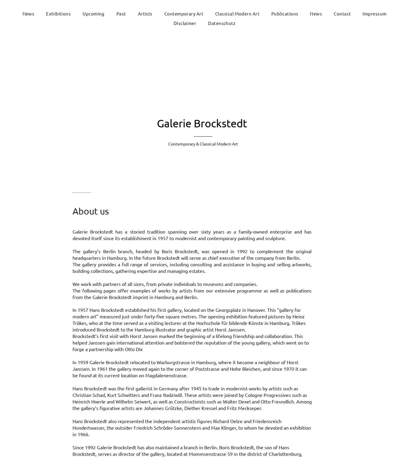 Large screenshot of Galerie Brockstedt