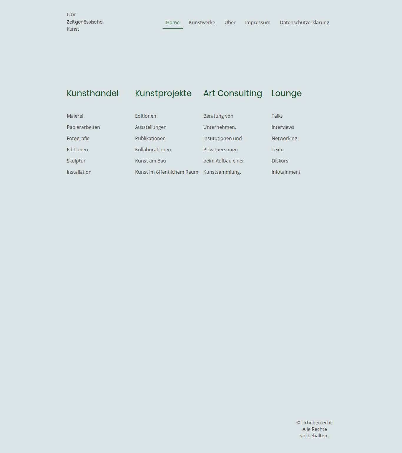 Large screenshot of LEHR ZEITGENÖSSISCHE KUNST